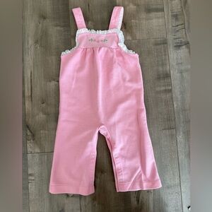 Vintage Carter's Made in USA Pink Overalls 18 Month Lace Floral Girlie Snap Leg